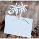 Marque-place palmier en carton blanc irisé x 10 