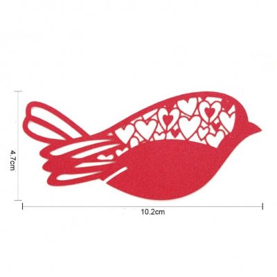 Mariage thme oriental  - Marque place oiseau dentelle rouge x 10 pices : illustration